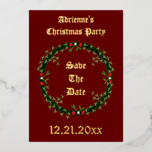 Carte De Vœux En Aluminium Couronne de Noël gothique personnalisée Enregistre