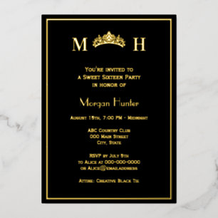 Carte De Vœux En Aluminium Couronne de Princesse Royale #3 Sweet Sixteen Foil