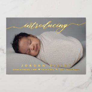 Carte De Vœux En Aluminium Délicieux Faire-part de naissance bébé Intro Foil