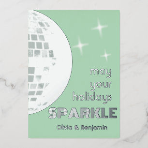 Carte De Vœux En Aluminium Disco Ball Sparkle Silver