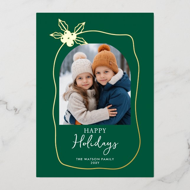 Carte De Vœux En Aluminium Doodle Scribble Noël 4 Photo Main tirée (Recto)