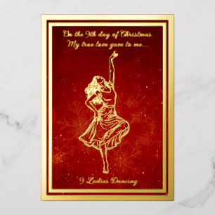 Carte De Vœux En Aluminium Douze jours de Noël, Dames Danser