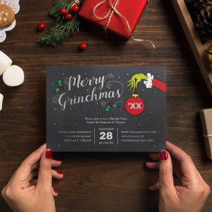 Carte De Vœux En Aluminium Dr Seuss   Joyeux Grinchmas Foil Grinch Holiday