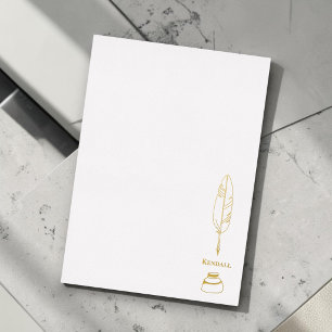 Carte De Vœux En Aluminium Écrivain Élégant Nom Personnalisé Minimaliste