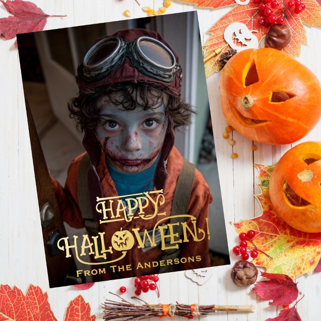 Carte De Vœux En Aluminium Éffrayant Zombie Pilote Photo Drôle Halloween (Créateur téléchargé)