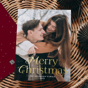 Carte De Vœux En Aluminium Elégance festive Joyeux Noël Bourgogne Photo