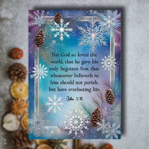 Carte De Vœux En Aluminium Élégant aquarelle Evangile de Noël de la Bible de 