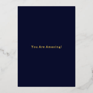 Carte De Vœux En Aluminium Elegant Chic Foil You Are Amazing Quote Card