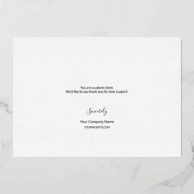 Carte De Vœux En Aluminium Elegant Gold dark red Business Thank you   (Verso)