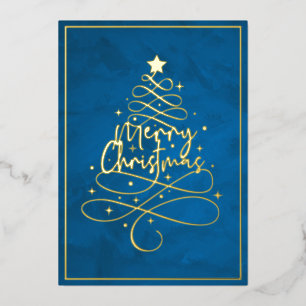 Carte De Vœux En Aluminium Élégant Gold Foil Joyeux Noël
