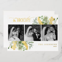 Elégant Gold Marié & Bright Black & White Photo