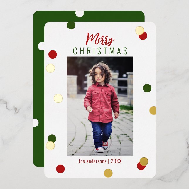 Carte De Vœux En Aluminium Élégant joli joyeux Noël Photo personnalisée (Recto/Verso)