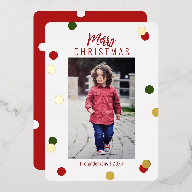 Carte De Vœux En Aluminium Élégant joli joyeux Noël Photo personnalisée (Recto/Verso)
