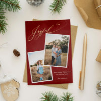 Elegant Joyful Red Calligraphy Photo Pregnancy