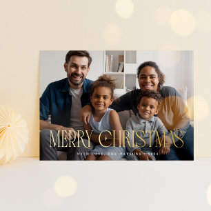 Carte De Vœux En Aluminium Elégant Luxe Luxe Joyeux Noël Police Overlay