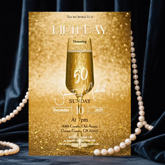 Carte De Vœux En Aluminium Élégant moderne Gold Adulte Anniversaire Surprise