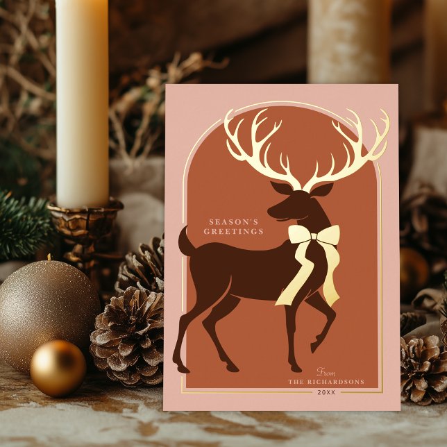 Carte De Vœux En Aluminium Élégant or de stade (Shown on a 5" x 7" card with gold foil)