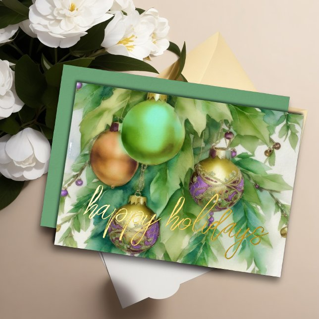 Carte De Vœux En Aluminium Élégant ornement Peach Mint Lavender (Créateur téléchargé)