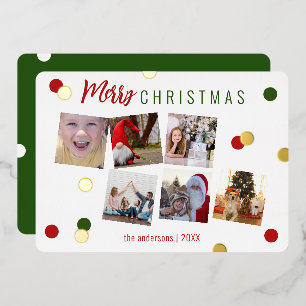 Carte De Vœux En Aluminium Élégant plaisir Joyeux Noël Photo personnalisée