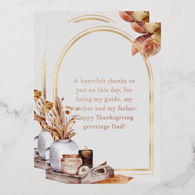 Carte De Vœux En Aluminium Élégant Rose Gold Script Harvest Home Décor Articl (Recto/Verso)