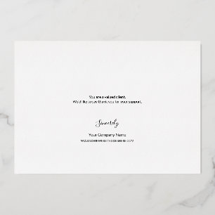 Carte De Vœux En Aluminium Élégant Script Merci Équipe Photo Entreprise