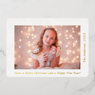 Carte De Vœux En Aluminium Élégant Snowflakes Joyeux Noël Photo personnalisée