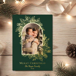 Carte De Vœux En Aluminium Élégante Arche de Noël verte Photo