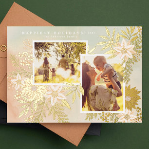 Carte De Vœux En Aluminium Elégante Poinsettia Splendor