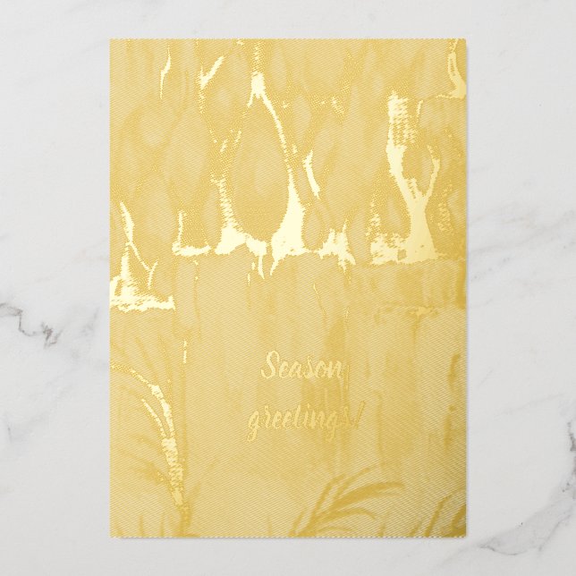 Carte De Vœux En Aluminium Élégante saison de salutations chandelles Foil Fav (Recto)