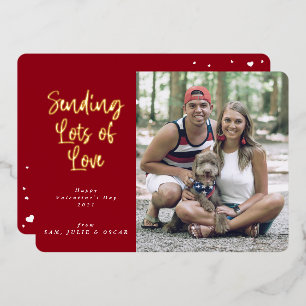 Carte De Vœux En Aluminium Envoi de beaucoup d'amour Photo de la Saint Valent