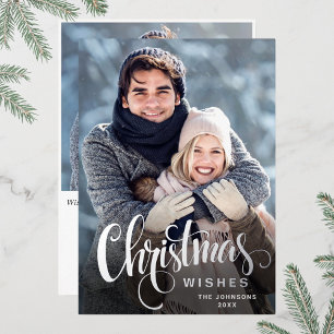 Carte De Vœux En Aluminium Étincelle Joyeux Noël 2 PHOTO Salutation Argent