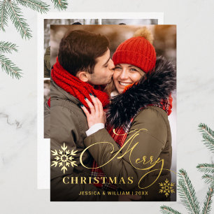 Carte De Vœux En Aluminium Étincelle Joyeux Noël 5 PHOTO Salutation Gold