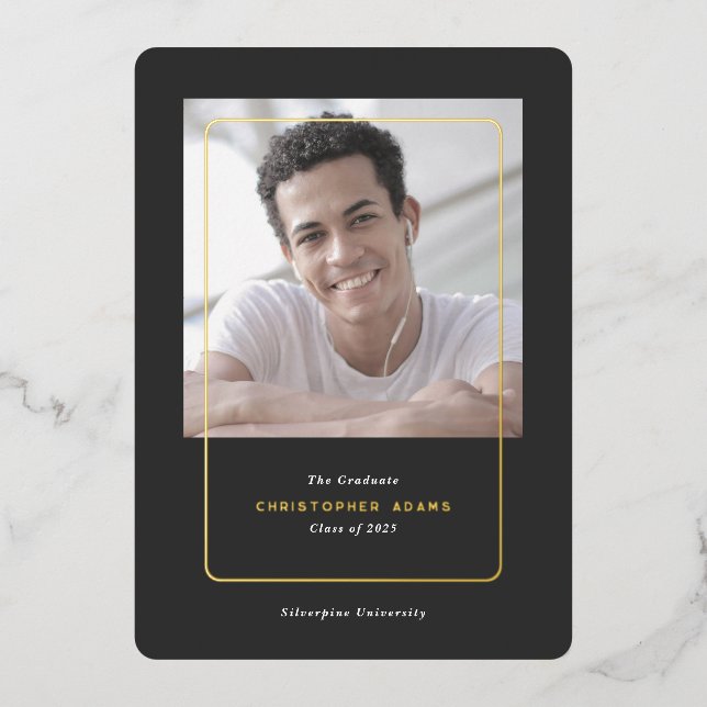 Carte De Vœux En Aluminium Faire-part de diplôme universitaire simple (Recto)