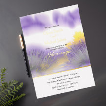 Faire-part de mariage fleur sauvage Lavender
