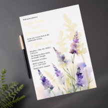 Faire-part de mariage fleur sauvage Lavender