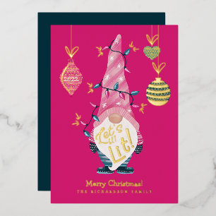 Carte De Vœux En Aluminium Faisons-nous un peu de plaisir Bright Gnome lumièr