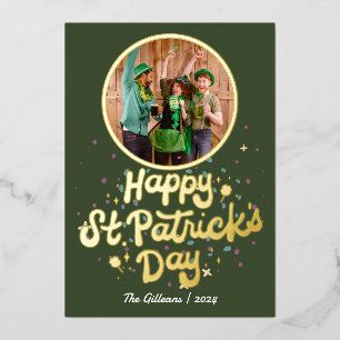 Carte De Vœux En Aluminium Famille Shamrock de Jour de la Saint Patrick simpl
