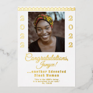 Carte De Vœux En Aluminium Femme noire éduquée 2022 Faire-part de diplôme
