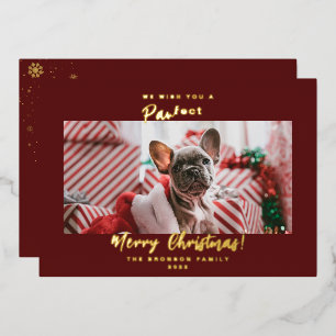 Carte De Vœux En Aluminium Festif Animaux de compagnie Photo Joyeux Noël Foil