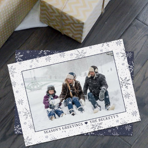Carte De Vœux En Aluminium Festif Noël Snowflakes Photo Real