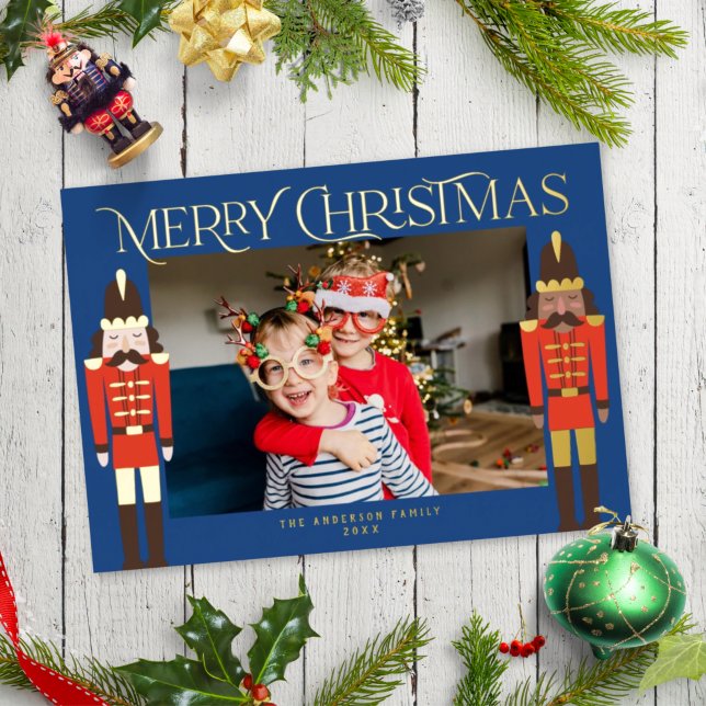 Carte De Vœux En Aluminium Festif Nutcrackers Cadres de Noël Photo (Créateur téléchargé)
