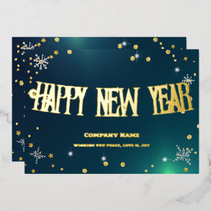 Carte De Vœux En Aluminium Festive Green 2024 Entreprise Red Ribbon