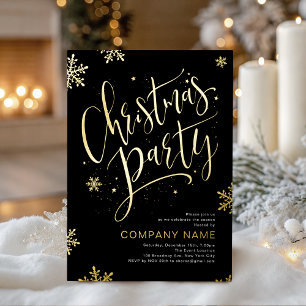 Carte De Vœux En Aluminium Fête de Noël calligraphiée à la main en Or Noir