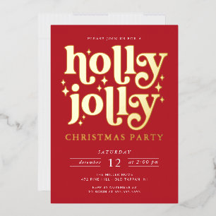 Carte De Vœux En Aluminium Fête de Noël Holly Jolly
