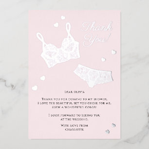 Carte De Vœux En Aluminium Fête des mariées de lingerie Merci
