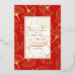 Carte De Vœux En Aluminium FÊTE DES MARIÉES Ginkgo Leaf