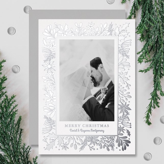 Carte De Vœux En Aluminium Fleurs d'hiver Photo de Noël (Créateur téléchargé)
