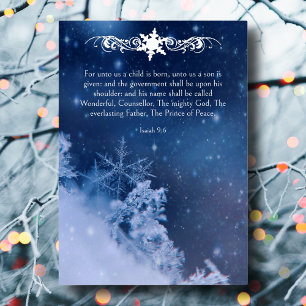 Carte De Vœux En Aluminium Flocons de neige de vers Jésus-Christ Noël chrétie