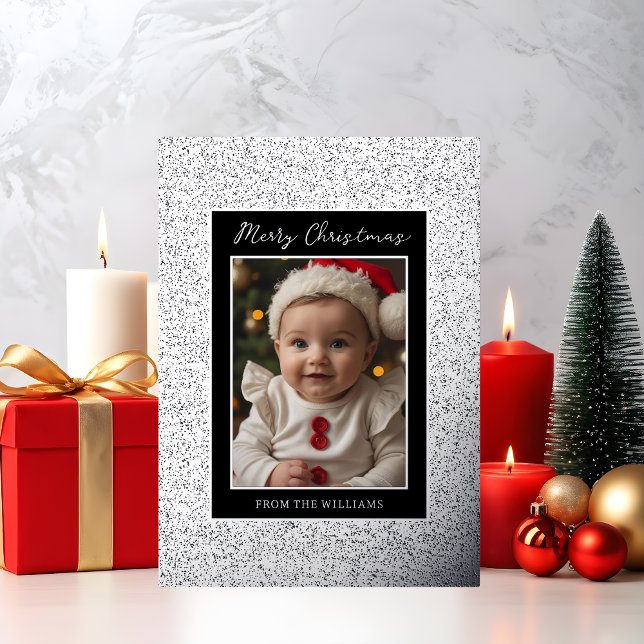 Carte De Vœux En Aluminium Foil Custom Baby First Christmas Card Holiday Luxe (Créateur téléchargé)