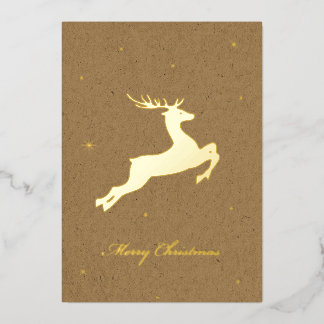 Carte De Vœux En Aluminium Foil Deer Christmas Card